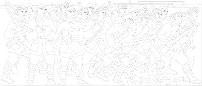 紅色黨建浮雕雕塑原創(chuàng)手繪設計稿