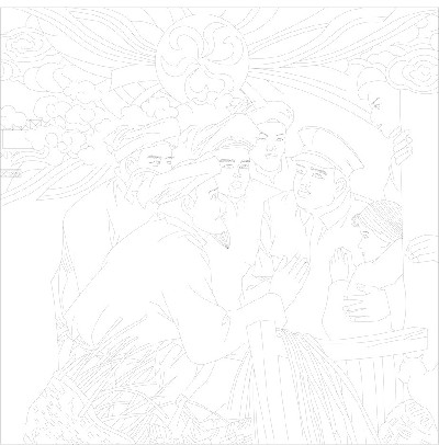 紅色黨建浮雕雕塑原創手繪設計稿