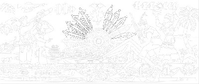 民族團結浮雕雕塑原創手繪設計稿