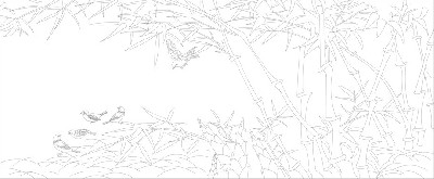 山水風景浮雕雕塑原創手繪設計稿