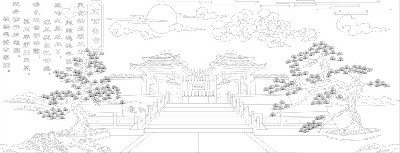 山水風(fēng)景浮雕雕塑原創(chuàng)手繪設(shè)計稿