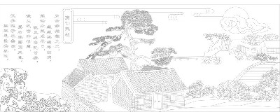 山水風(fēng)景浮雕雕塑原創(chuàng)手繪設(shè)計稿