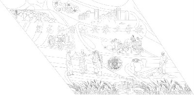 黑龍江省北安農(nóng)業(yè)學校浮雕雕塑原創(chuàng)手繪設(shè)計稿