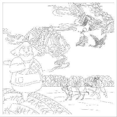 鄉(xiāng)村振興浮雕雕塑原創(chuàng)手繪設(shè)計稿