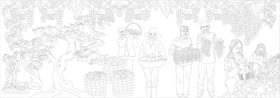 鄉(xiāng)村振興浮雕雕塑原創(chuàng)手繪設計稿