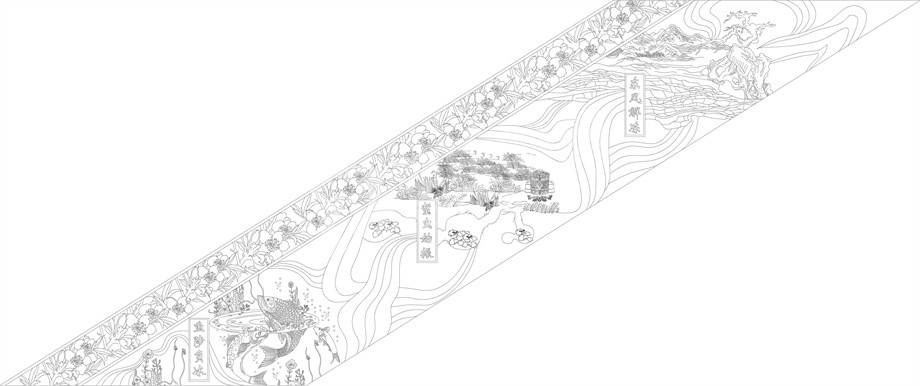 鄉(xiāng)村振興浮雕雕塑原創(chuàng)手繪設計稿